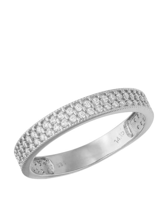 Damen Ring Vollring mit Zirkonia aus Weißgold 14K
