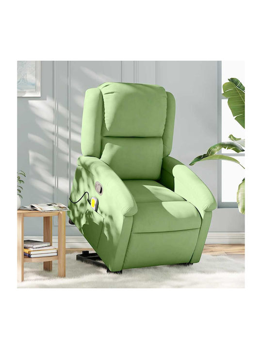 Fotoliu Relax Masaj cu Puf Catifelat Verde 71x8...