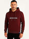 Sweatshirt with Hood Burgundy