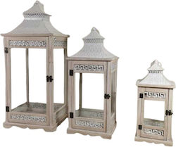 Dream House Wooden Lanterns Set White 3pcs Dream House Wooden Lanterns Set White 3pcs