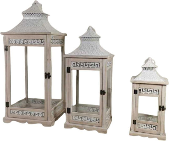 Dream House Set Felinare Din Lemn Albe 3buc
