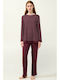 Vamp Set Pijamale pentru Femei Burgundy