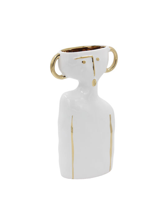 Keskor Decorative Vase White 17x8x32cm