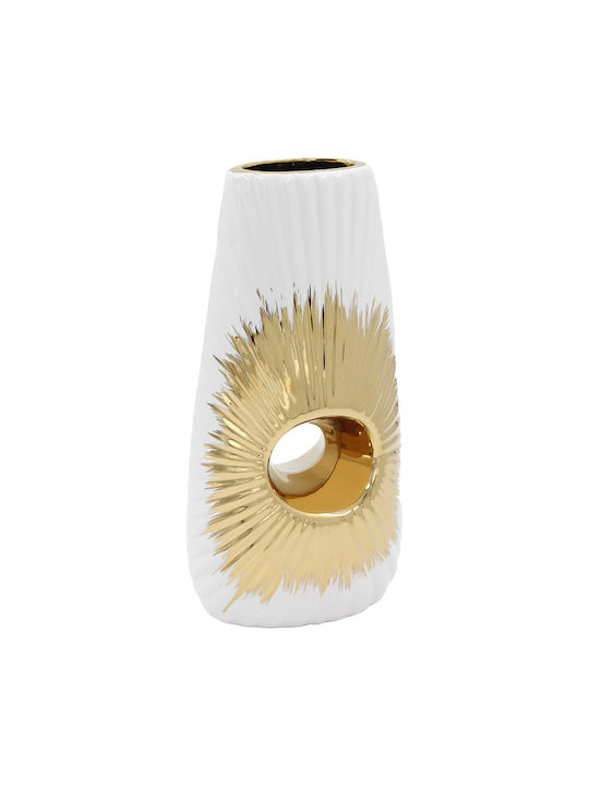 Keskor Decorative Vase White 12x8x24cm