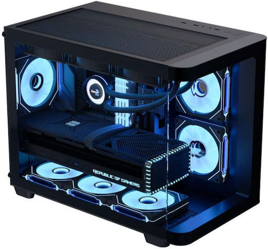 Aerocool P300C Gaming Mini Tower Computer Case with Side Window and ARGB Lighting Black