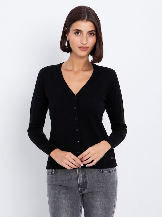 Toi&Moi Jachetă de damă tricotată în Negru Culoare