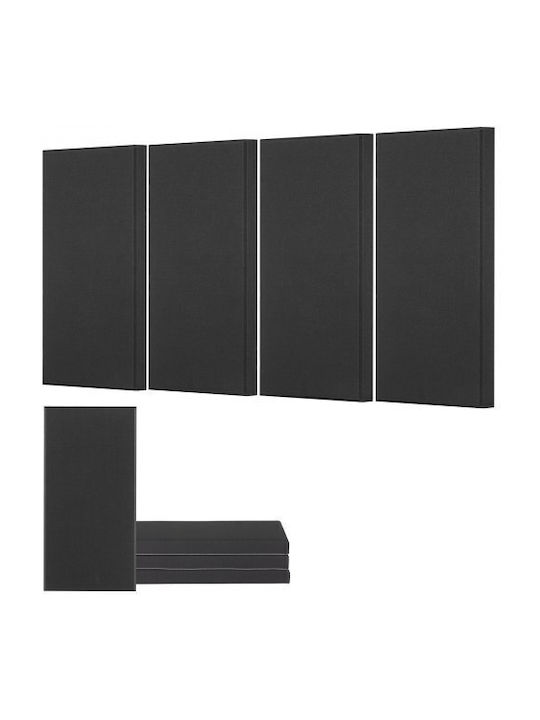 3D Wall Panels Adhesive Black 59.944x29.972cm 4 Pieces