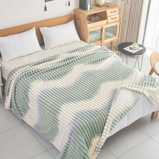 SpitiBazaar Одеяло Велур Кинг сайз 220x240см. Βεραμάν - Λευκό