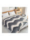 SpitiBazaar Blanket Velvet Queen 220x240cm Σκούρο Γκρι - Λευκό