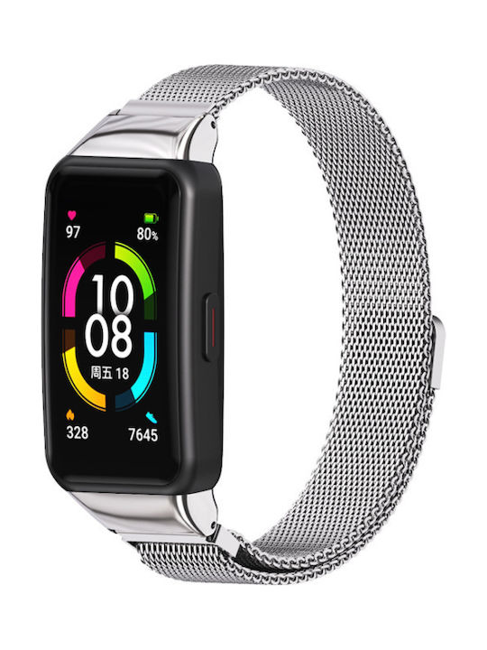 Milanese Strap Magnetic Clasp Honor Band 6 Silver