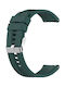 Silicone Strap Silver Buckle Realme Watch S Dark Green