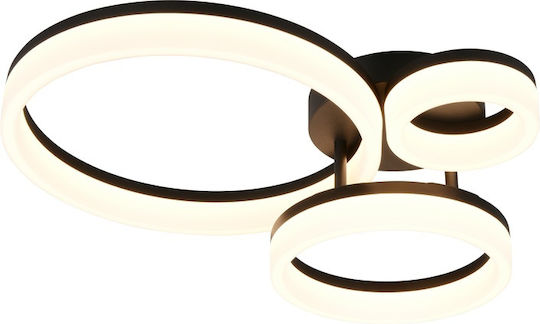 Trio Lighting Πλαφονιέρα Οροφής Μαύρη με Ενσωματωμένο LED