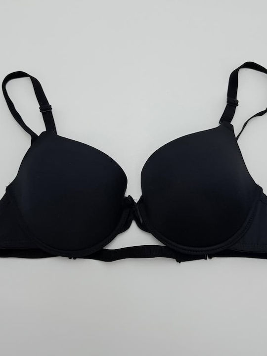 Heat Underwear Μαύρο Σουτιέν Push Up με Μπανέλες