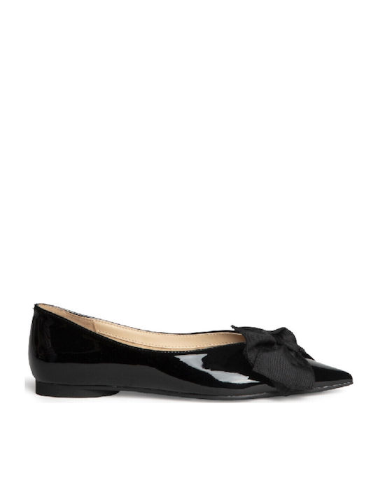 Synthetic Leather Ballerinas Black