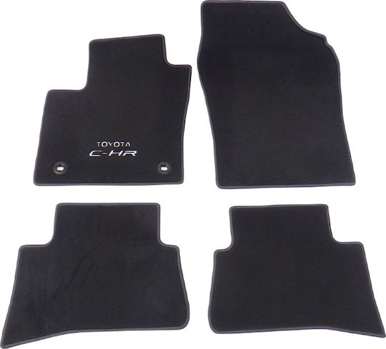 Toyota Genuine Textile Car Mats Black Set C-HR 16'-21' 830g Driver Passenger 2 Rear