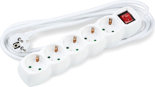 Technik Steckdosenleiste 5 Positionen mit Schalter und Kabel 1.5m