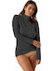 Women's Long Sleeve Turtleneck T-Shirt Grey-anthracite