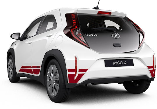 Toyota Genuine Car Stickers 6 Pieces Red Rear Bumper Door Aygo X 22'