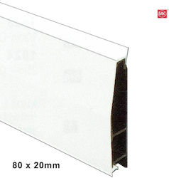 White Skirting Cable Channel 85x20mm Rod 2m