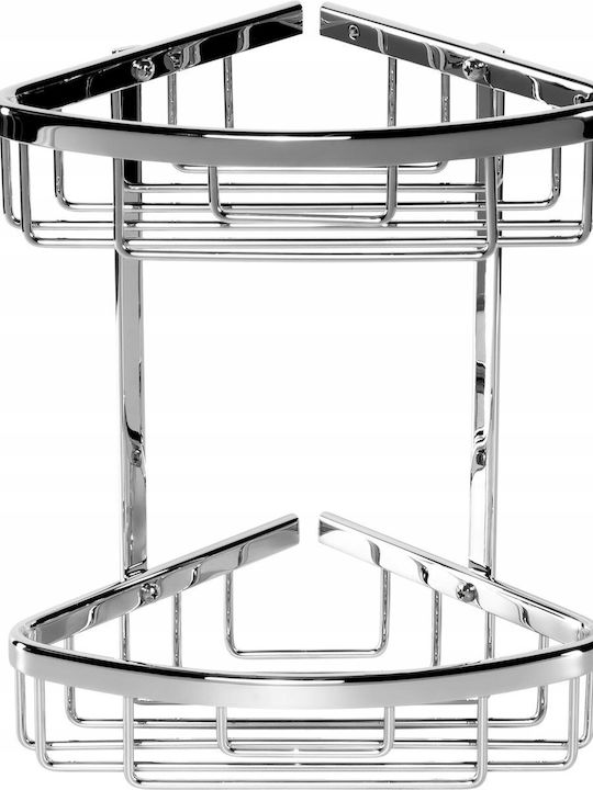 Tesa Wall Mounted Bathroom Shelf Metallic