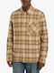 Long-sleeved Shirt Checked Wood Ash