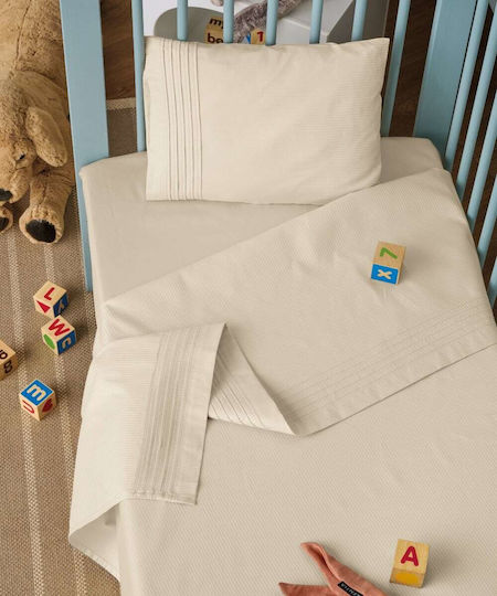 Kentia Whisper 12 Baby Sheets Set Crib Cotton Beige 120x170cm 3pcs