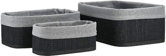 Estia Bamboo Essentials Aufbewahrungskorb Bamboo Schwarz 30.4x20.5x12.2cm 3 Stück