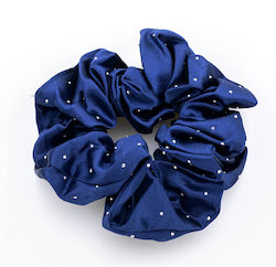 Elegant Satin Hair Scrunchies Decorated With Rh...