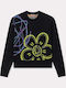 Women's Sweater Cotton Floral Black