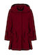 Kids Long Coat with Hood Burgundy