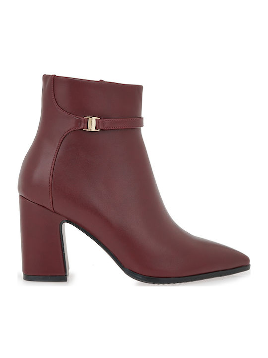 Exe Women's Ankle Boots with High Heel Burgundy