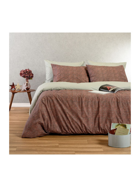 Melinen Sheet Sets Double with Elastic 150x200+32cm. Luca Bordeaux 4pcs