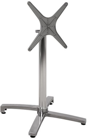 HomeMarkt Folding Table Stand made of Aluminum with Regulator Chrome 69x69x73cm
