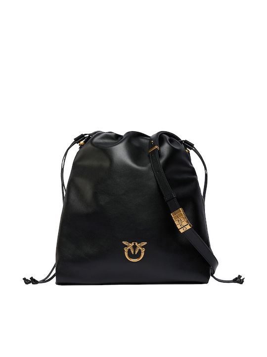 Klassische Leder Damen Beutel Schwarz