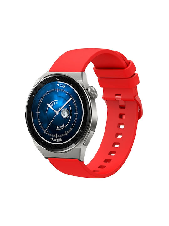Huawei Watch Gt 2e 22mm Μονόχρωμο Μαλακό Λουράκι Ρολογιού Σιλικόνης Κόκκινο