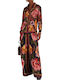 Women's Floral Long Sleeve Shirt Black