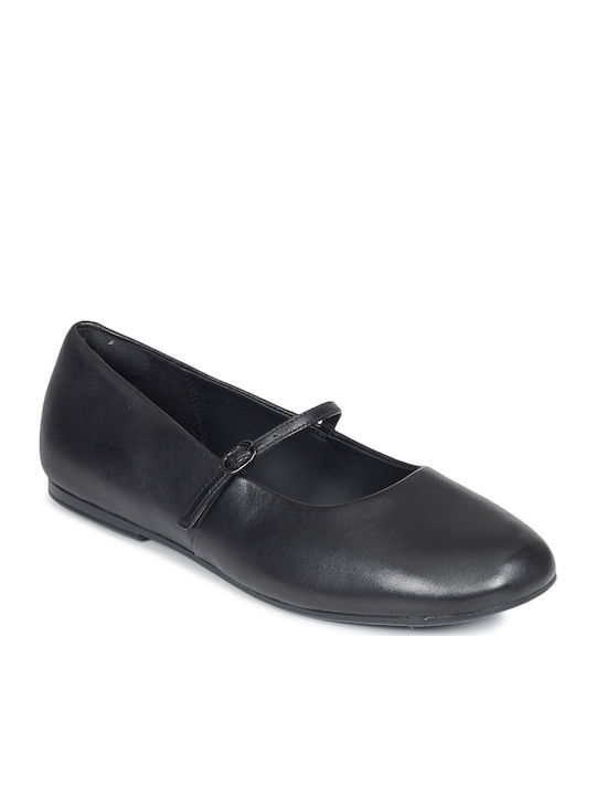 Clarks Leather Ballerinas Livia With strap Black