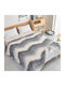SpitiBazaar Blanket Velvet Single 160x240cm Light Grey - White