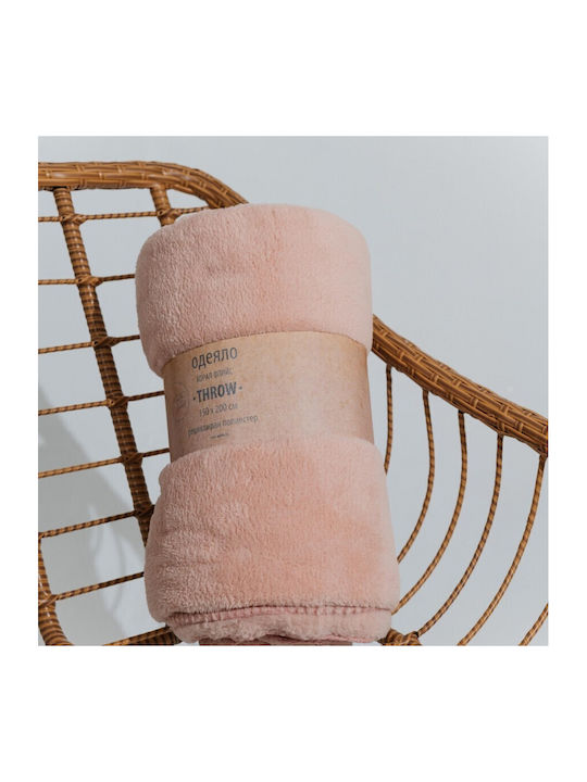 Aglika Κουβέρτα Fleece Μονή 150x200εκ. Κοραλί