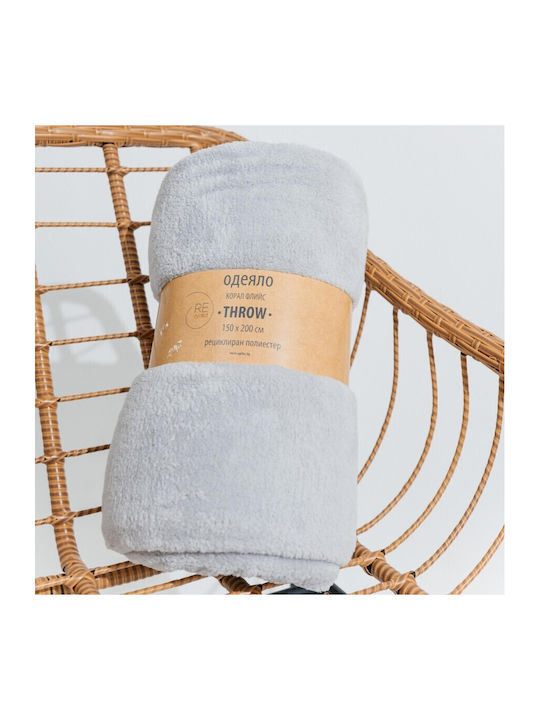 Aglika Κουβέρτα Fleece Μονή 150x200εκ. Light Grey