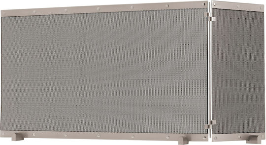 Zogometal Μεταλλικό Προστατευτικό Τζακιού 86x33x52cm Ασημί