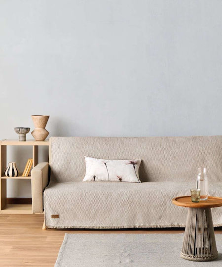 Kentia Mick Sofa Throw 2 Seater Chenille 180x250cm Ecru