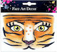 Temporary Face Sticker Flippy Makeup Face Art Halloween Theater Tiger Pattern Brown