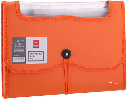 Deli Window Folder 12 Sections Elastic A4 Rio Assorted