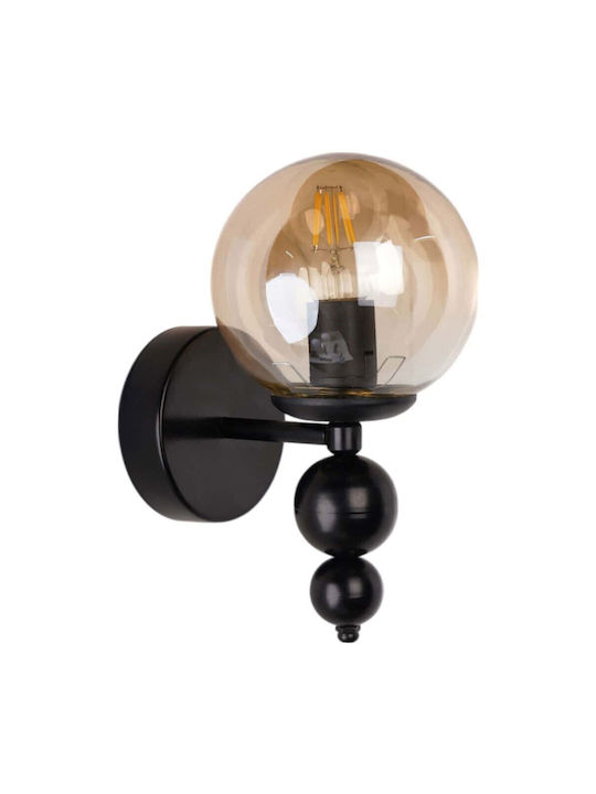 Opviq Lamp Wall with Socket E27 Black 15cm