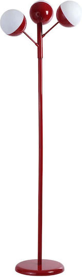 Opviq Floor Lamp H163xW48cm. with Socket for Bulb E27 Red