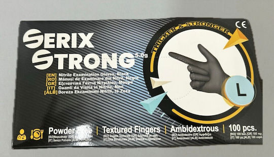 Serix Nitrile Examination Gloves Black 100pcs