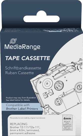 MediaRange Label Maker Tape in Black Colour Compatible with Brother TZe/TZ Dymo Rhino/IND