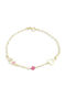 Goldjewels Kids Bracelet Chain from Gold 9K with Heart & Stones