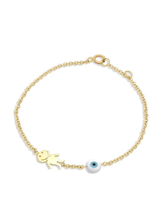 Goldjewels Kids Bracelet Chain Mε from Gold 14K with Figure